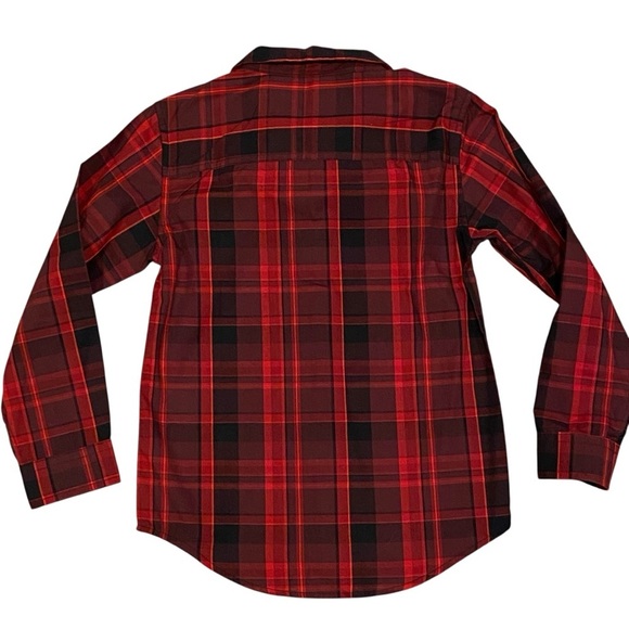 Calvin Klein Jeans Boys Red Black Plaid Button-Up Shirt Size 6 Long Sleeve NWT - Picture 6 of 9